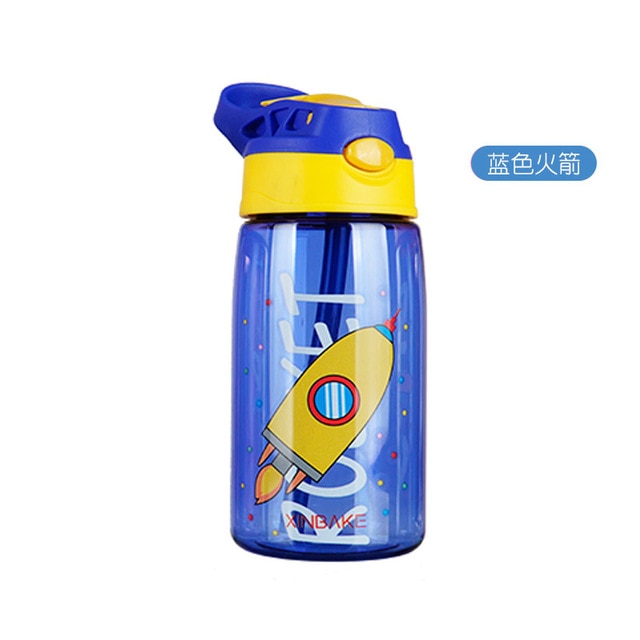 480ML Kids Water Cup Creative Cartoon Baby Feeding Cups With Straws Leakproof Water Bottles Outdoor Portable Children's Cups - Cookinero