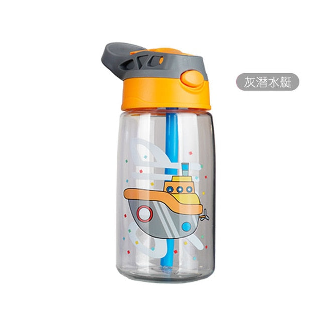 480ML Kids Water Cup Creative Cartoon Baby Feeding Cups With Straws Leakproof Water Bottles Outdoor Portable Children's Cups - Cookinero
