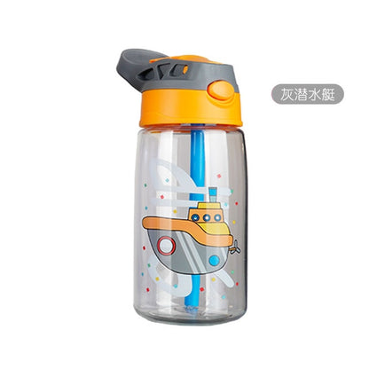 480ML Kids Water Cup Creative Cartoon Baby Feeding Cups With Straws Leakproof Water Bottles Outdoor Portable Children's Cups - Cookinero