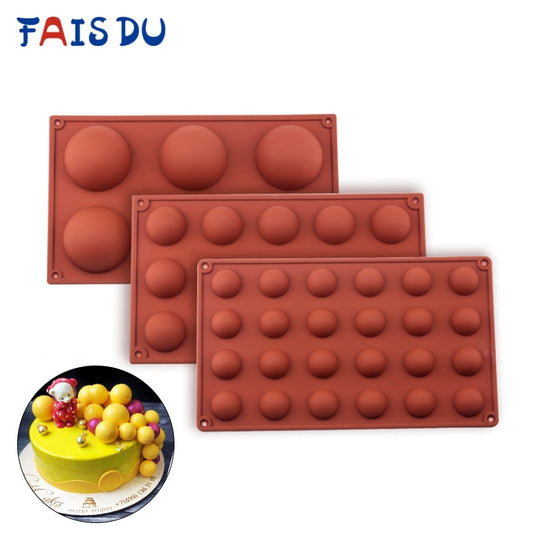 Ball Sphere Silicone Mold For Cake Pastry Baking Chocolate Candy Fondant Bakeware Round Shape Dessert Mould DIY Decorating - Cookinero