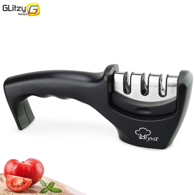 Knife Sharpener 3 Stages Professional Kitchen Sharpening Stone Grinder knives Whetstone Tungsten Diamond Ceramic Sharpener Tool - Cookinero