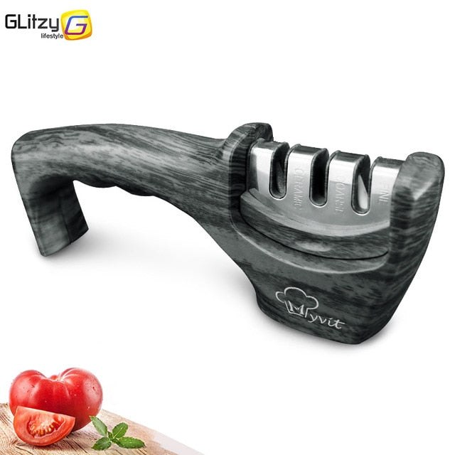 Knife Sharpener 3 Stages Professional Kitchen Sharpening Stone Grinder knives Whetstone Tungsten Diamond Ceramic Sharpener Tool - Cookinero