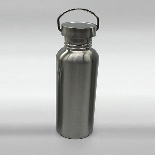 Portable Stainless Steel Water Bottle 1000ml Bamboo Lid Sports Flasks Travel Cycling Hiking Camping Bottles BPA Free - Cookinero