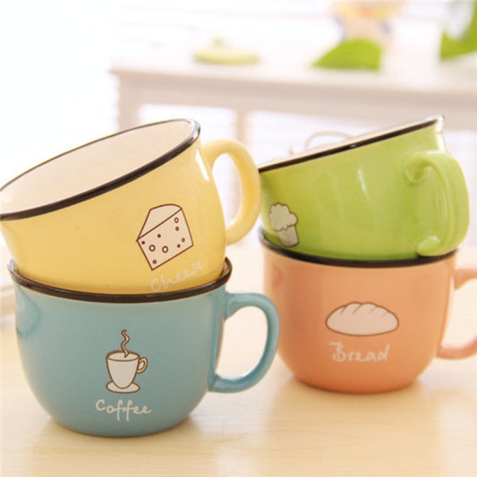 Thicken Anti scald Mug Coffe Milk Lemon Juice Water  Breakfast Cute Mugs cup Ceramic Bottlees - Cookinero