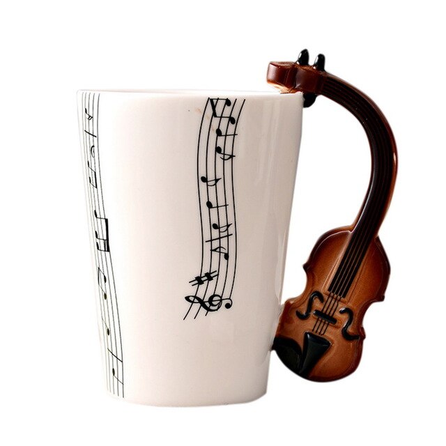 Hoomall 300ML Instrument Mug Handle Ceramic Coffe Mug Cup Musical Note Hot Mug Table Water Bottle Dinkware Kitchen Accessories - Cookinero