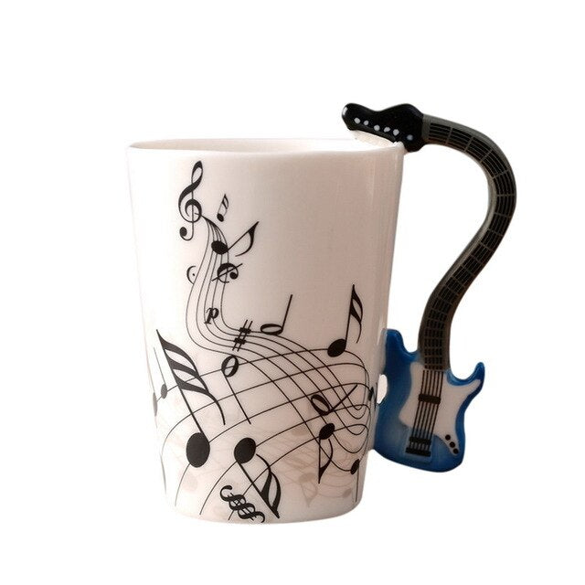 Hoomall 300ML Instrument Mug Handle Ceramic Coffe Mug Cup Musical Note Hot Mug Table Water Bottle Dinkware Kitchen Accessories - Cookinero