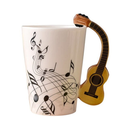 Hoomall 300ML Instrument Mug Handle Ceramic Coffe Mug Cup Musical Note Hot Mug Table Water Bottle Dinkware Kitchen Accessories - Cookinero