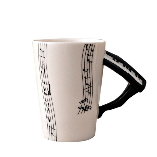 Hoomall 300ML Instrument Mug Handle Ceramic Coffe Mug Cup Musical Note Hot Mug Table Water Bottle Dinkware Kitchen Accessories - Cookinero
