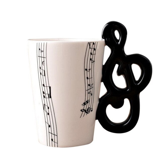Hoomall 300ML Instrument Mug Handle Ceramic Coffe Mug Cup Musical Note Hot Mug Table Water Bottle Dinkware Kitchen Accessories - Cookinero