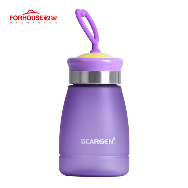 Lovely kids Water Bottle Candy Colors Sport Drinking Bottles With A Rope To Carry Leak-proof Portable for Travel Hiking Running - Cookinero